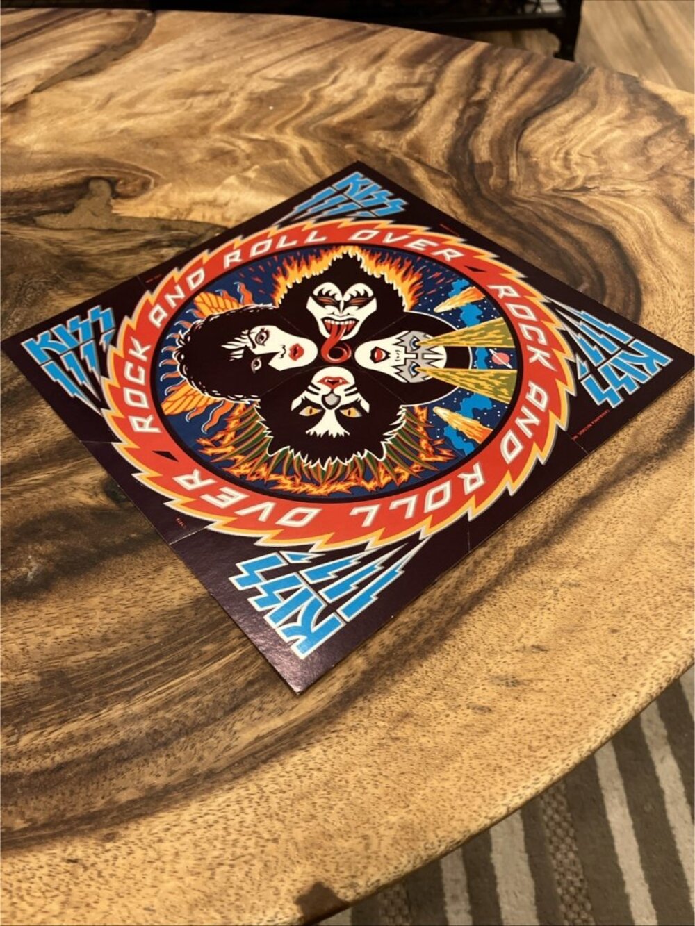 Vintage KISS 1976 ROCK N ROLL OVER LP STICKER INSERT